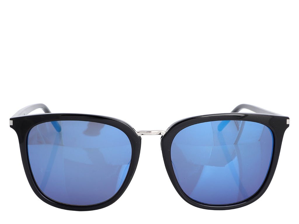 Saint Laurent Black Blue Lens Sunglasses