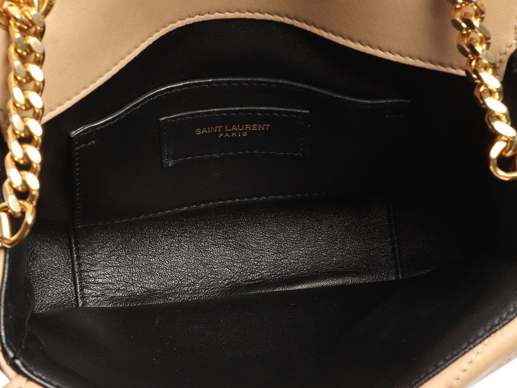 Saint Laurent Beige Le Double Flap