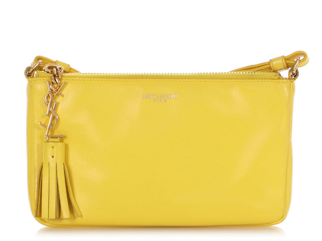 Saint Laurent Yellow Teen Monogram Crossbody Bag