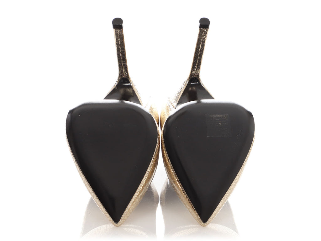 Saint Laurent Gold Foil SuperCrack Pumps