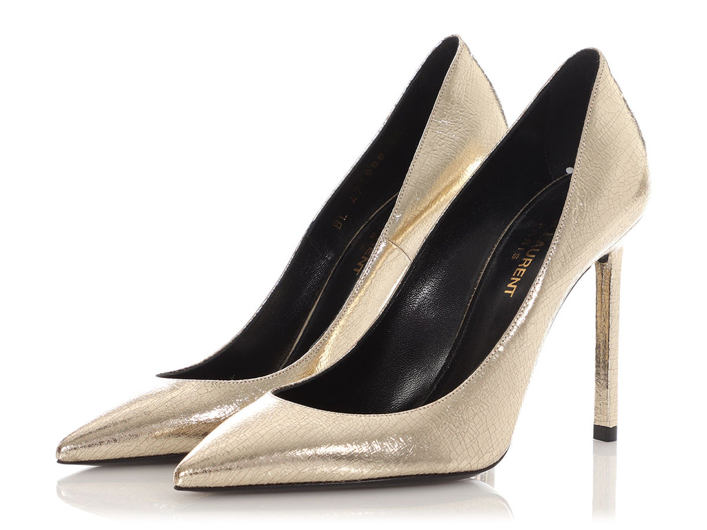 Saint Laurent Gold Foil SuperCrack Pumps