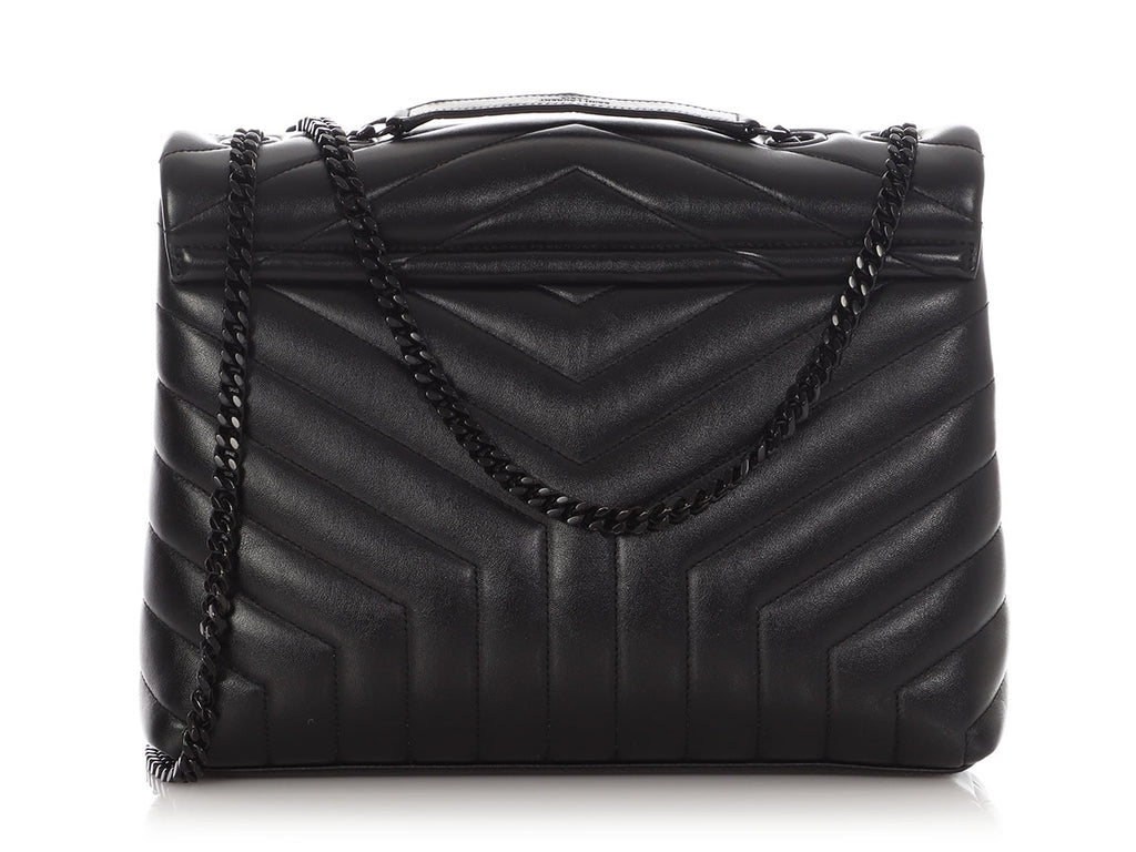 Saint Laurent Medium So Black Matelassé Calfskin Loulou