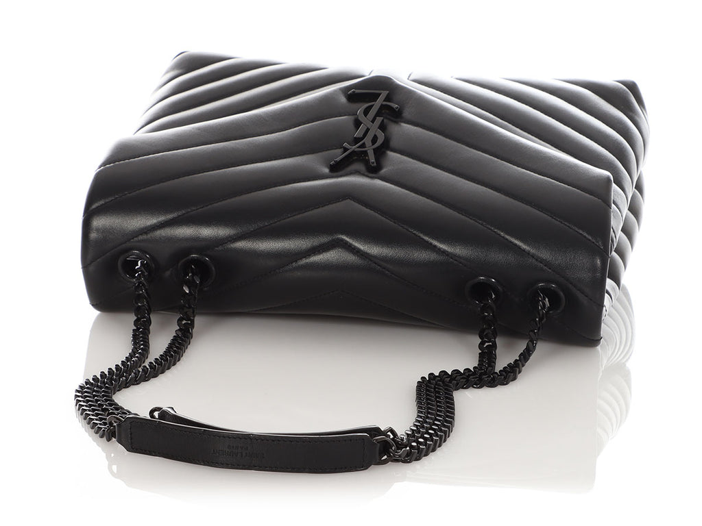 Saint Laurent Medium So Black Matelassé Calfskin Loulou