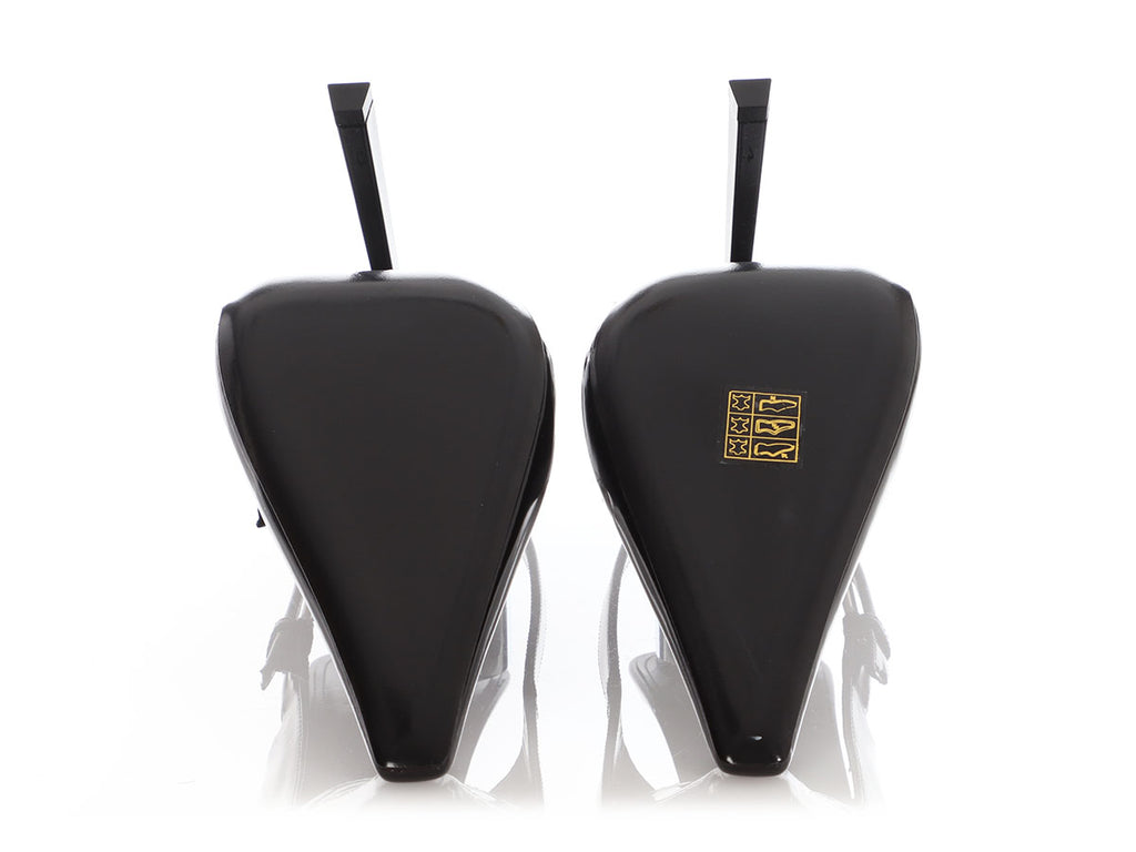 Saint Laurent Black Lee Slingback Pumps