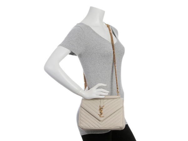 Saint Laurent Medium Crema Grain De Poudre Envelope Bag