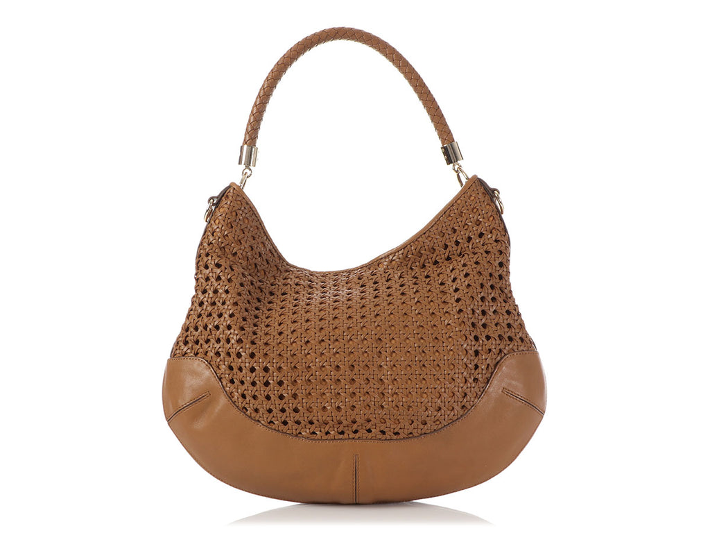 Anya Hindmarch Brown Woven Leather Jethro Hobo