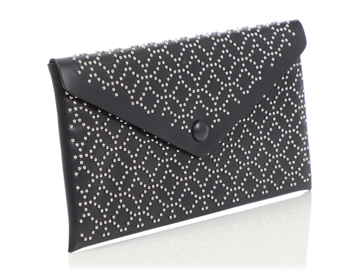 Alaia Black Studded Louise Embellished Envelope Clutch - Ann's