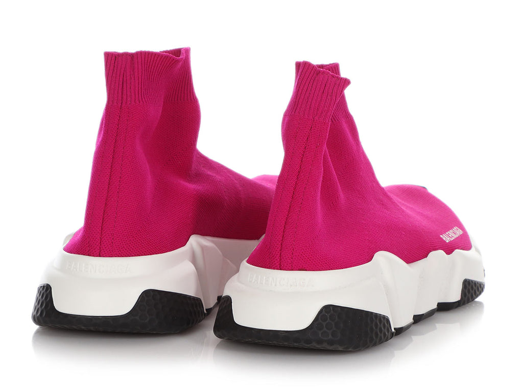 Balenciaga Pink Knit Sock Speed Sneakers