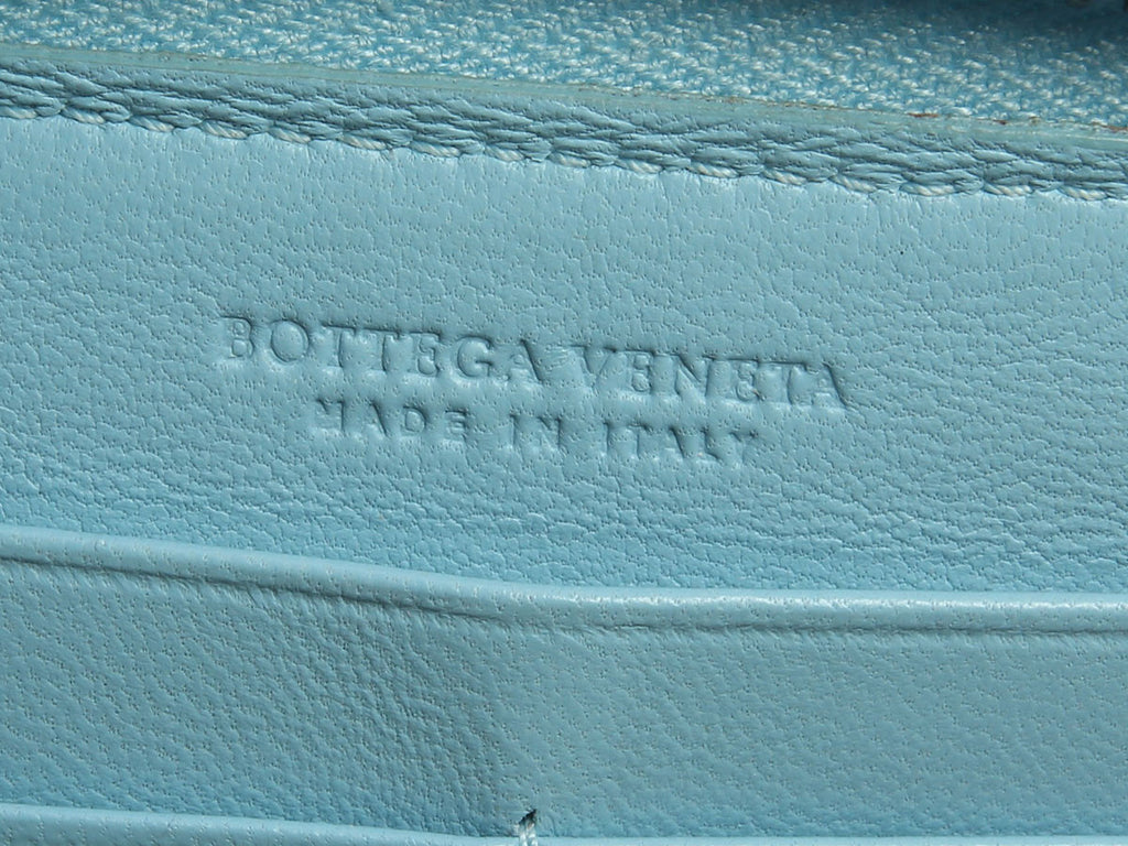 Bottega Veneta Woven Blue Zip Wallet