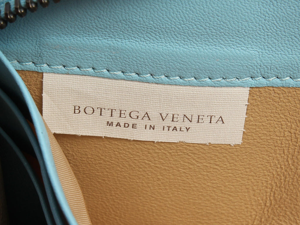 Bottega Veneta Woven Blue Zip Wallet