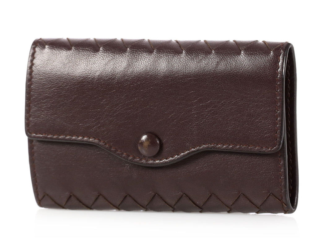 Bottega Veneta Brown Intrecciato Key Case