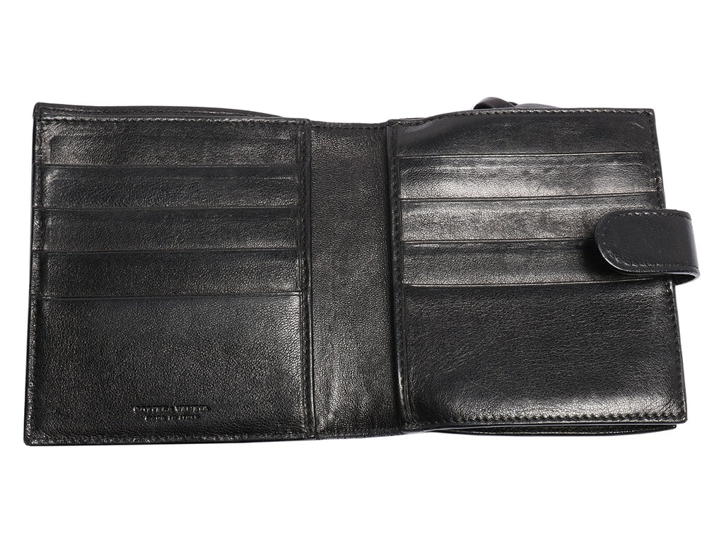 Bottega Veneta Black Compact Wallet