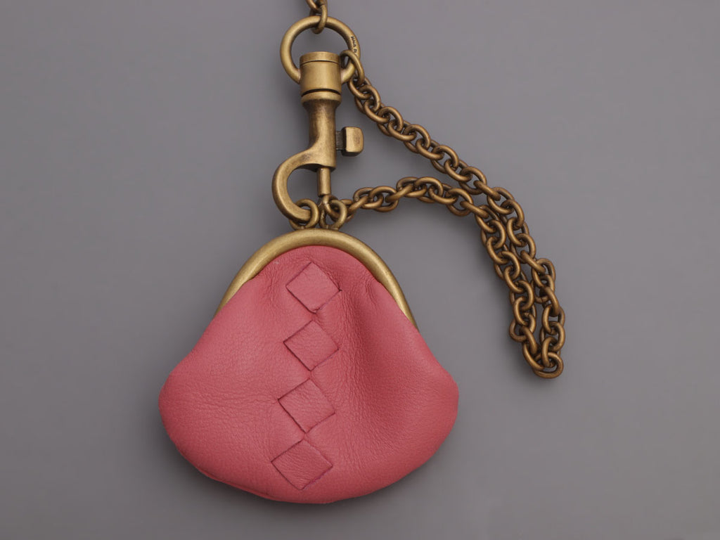 Bottega Veneta Pink Leather Coin Purse Charm