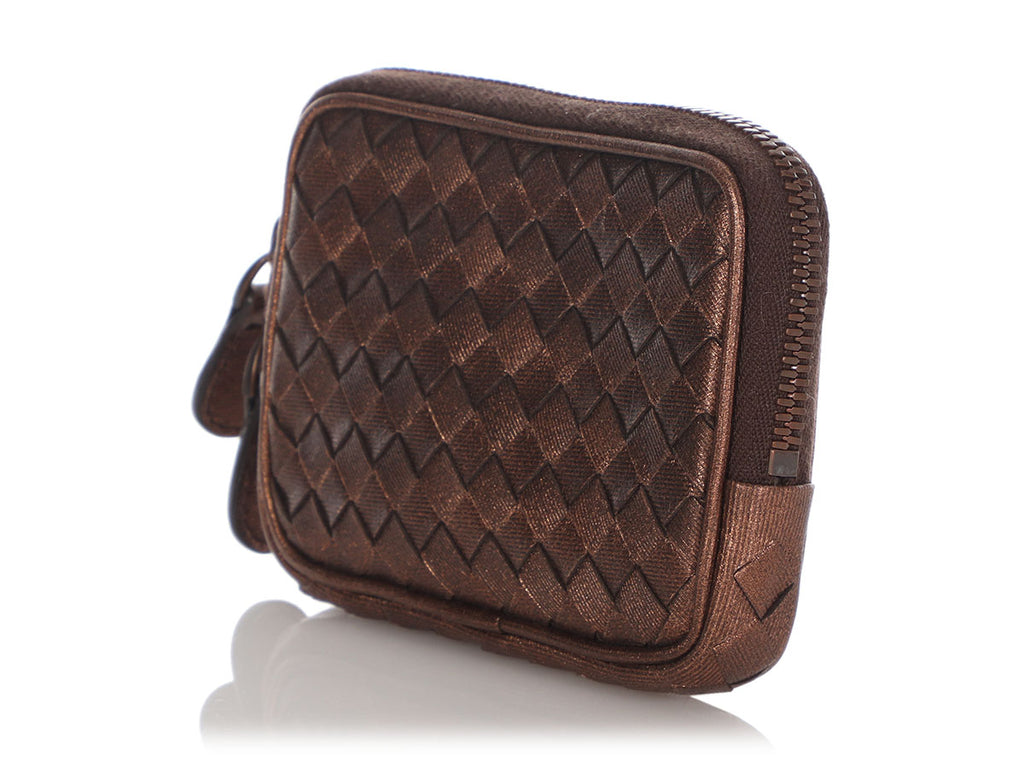 Bottega Veneta Bronze Zip Around Coin Purse