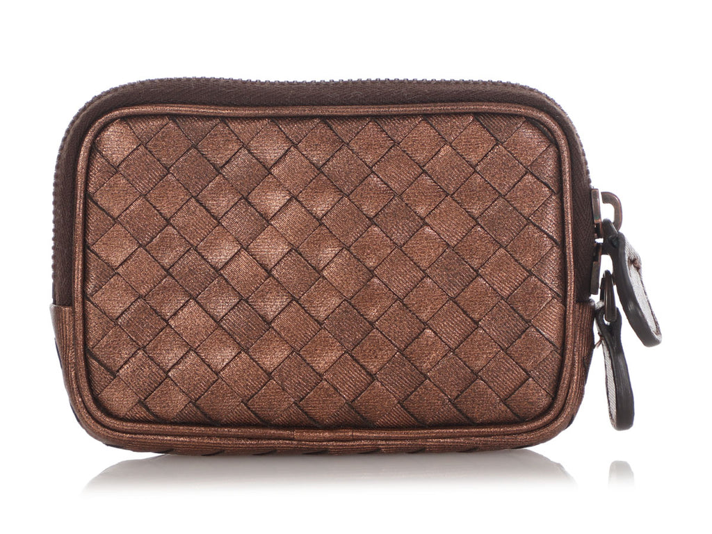 Bottega Veneta Bronze Zip Around Coin Purse