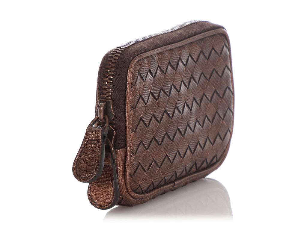 Bottega Veneta Bronze Zip Around Coin Purse