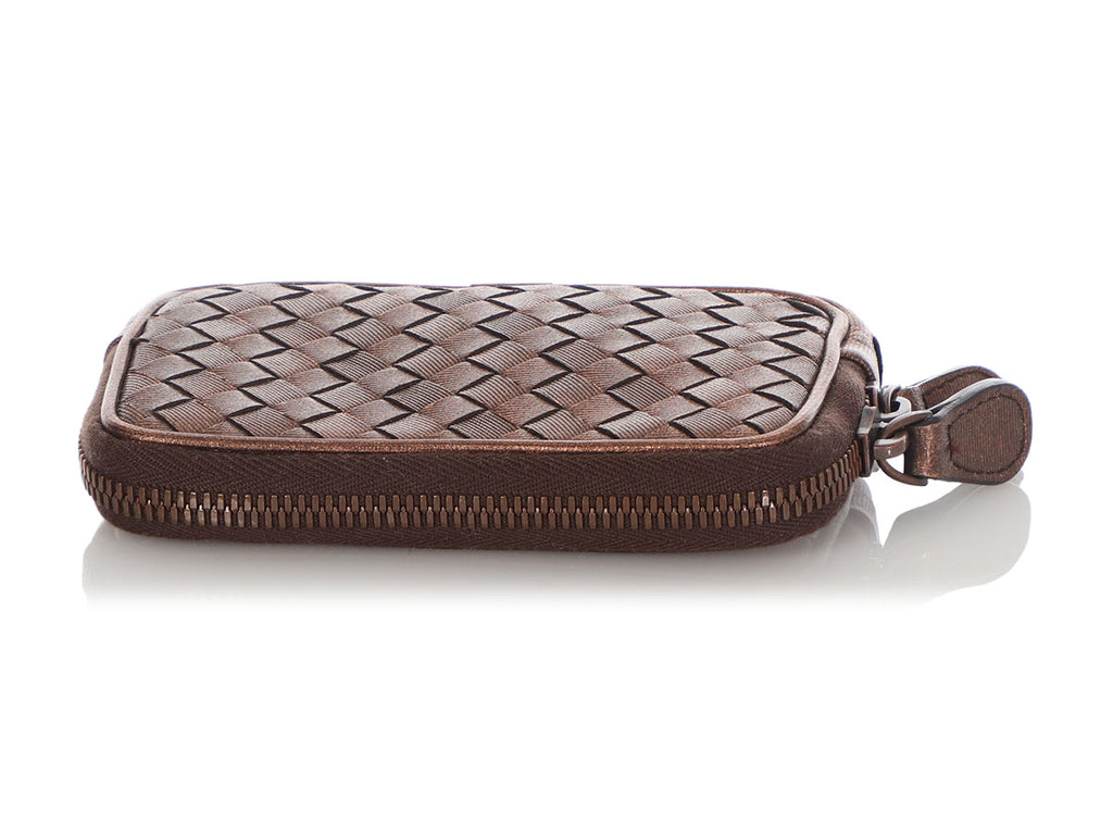 Bottega Veneta Bronze Zip Around Coin Purse