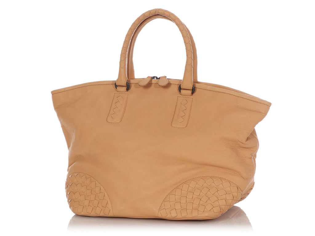 Bottega Veneta Beige Top Handle Bag