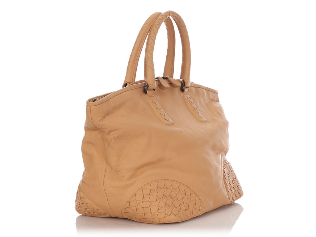 Bottega Veneta Beige Top Handle Bag