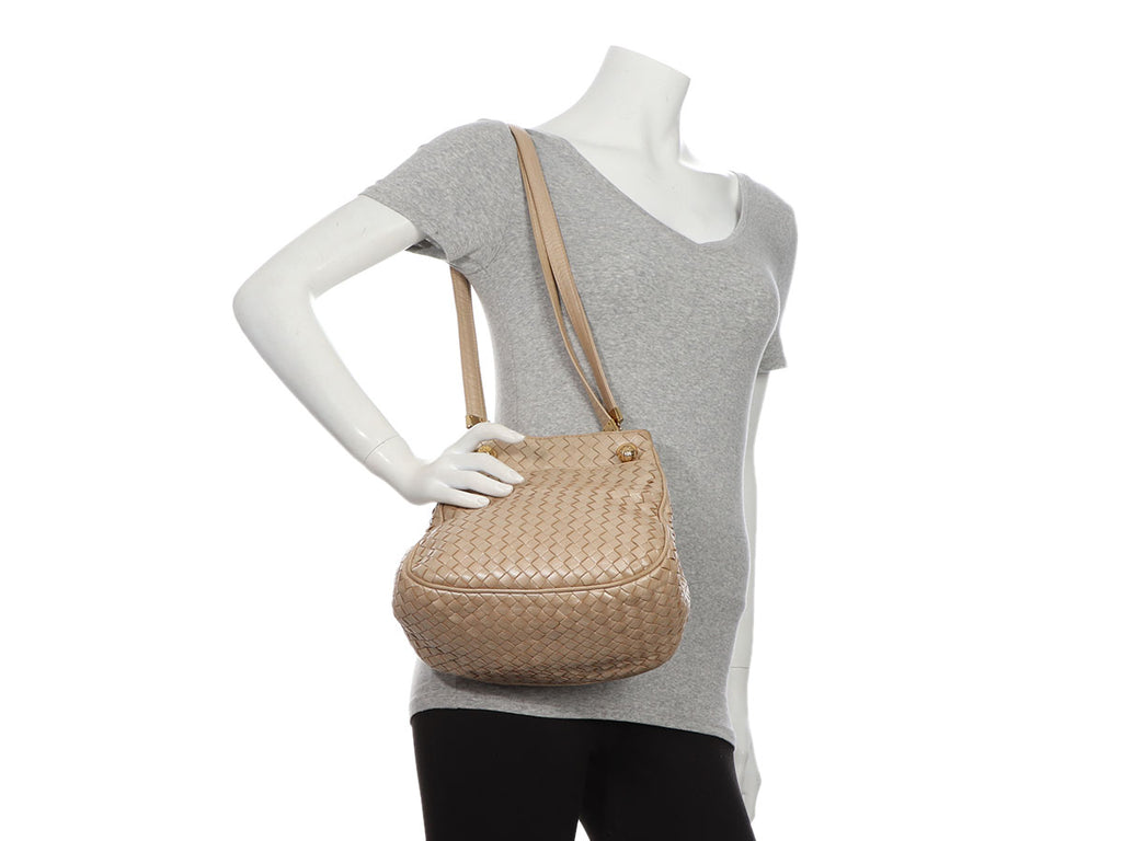 Bottega Veneta Vintage Gold Woven Crossbody Bag