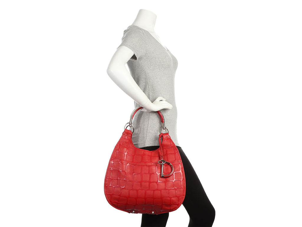 Dior Red Embossed 61 Hobo