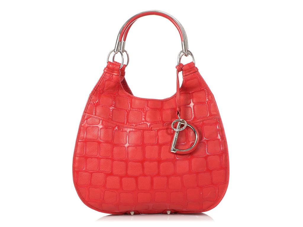 Dior Red Embossed 61 Hobo