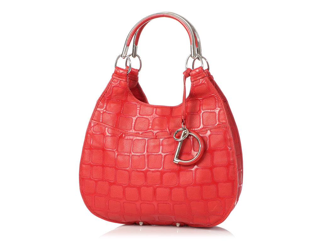 Dior Red Embossed 61 Hobo