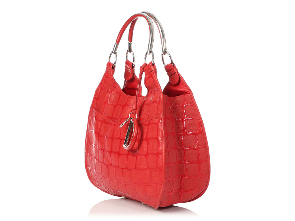 Dior Red Embossed 61 Hobo