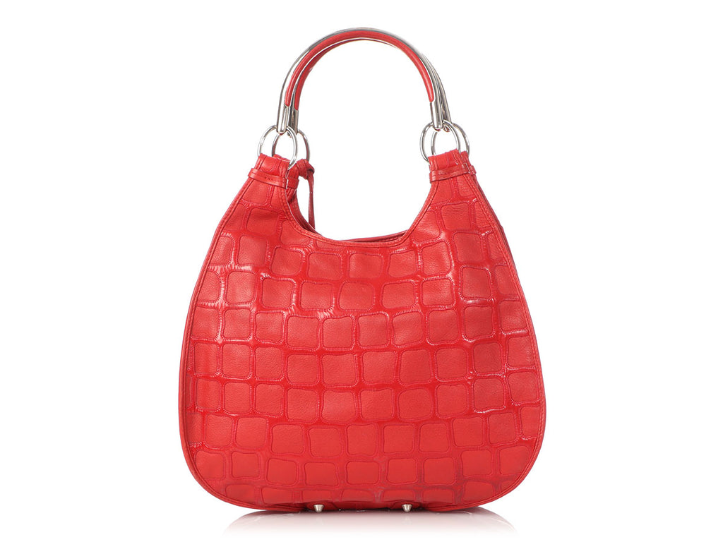 Dior Red Embossed 61 Hobo