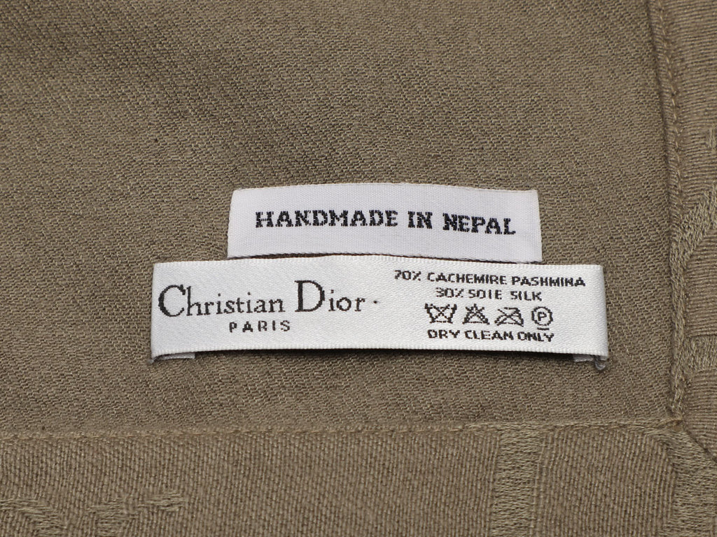 Dior Olive Cashmere Silk Shawl