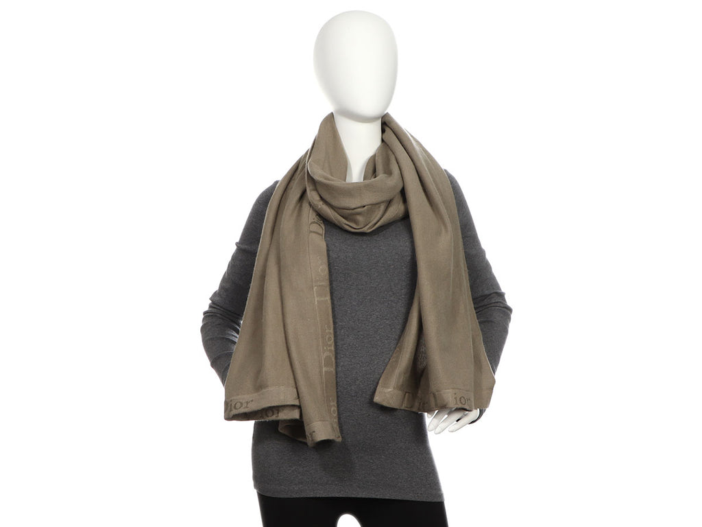 Dior Olive Cashmere Silk Shawl