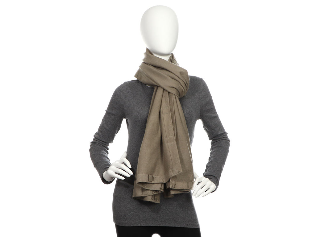 Dior Olive Cashmere Silk Shawl