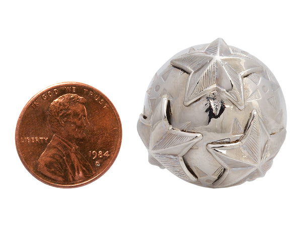 Céline Vintage Silver Balls with Stars Ear Clips