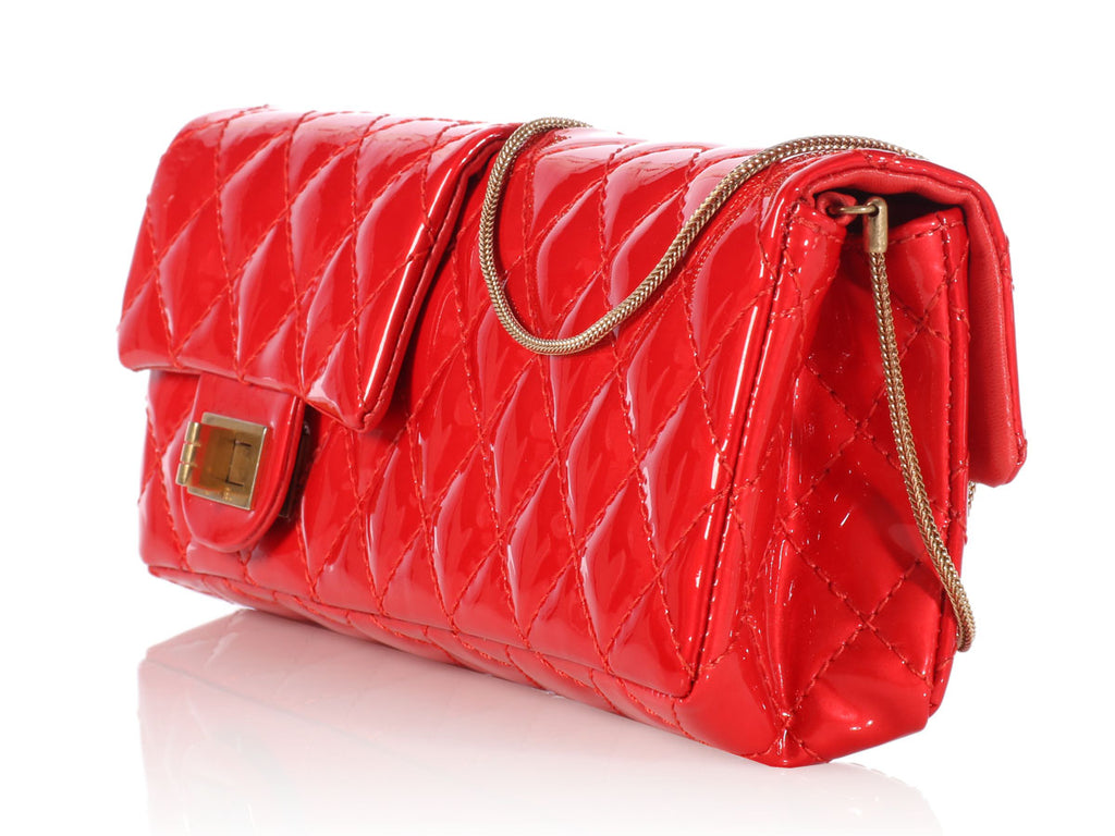 Chanel Red Patent Reversible Reissue Clutch