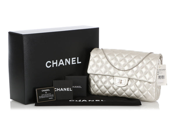 Chanel Metallic Silver Quilted Calfskin Reissue Clutch