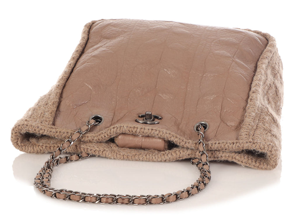 Chanel Tan Twisted Sheepskin and Wool Tote