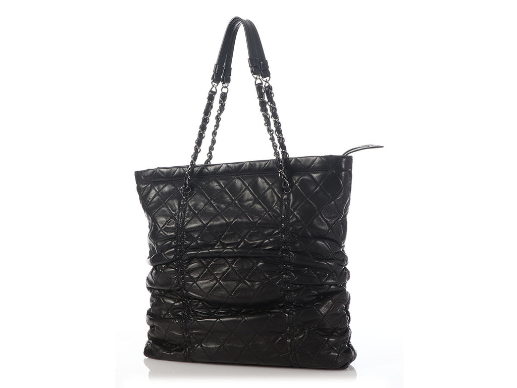 Chanel Black Quilted Lambskin Sharpei Shopping Tote