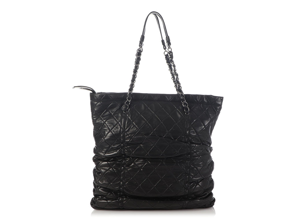 Chanel Black Quilted Lambskin Sharpei Shopping Tote