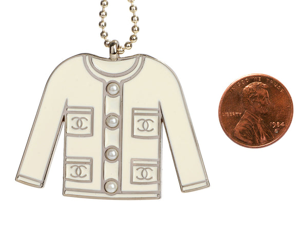 Chanel White Classic Jacket Bag Charm/Key Chain