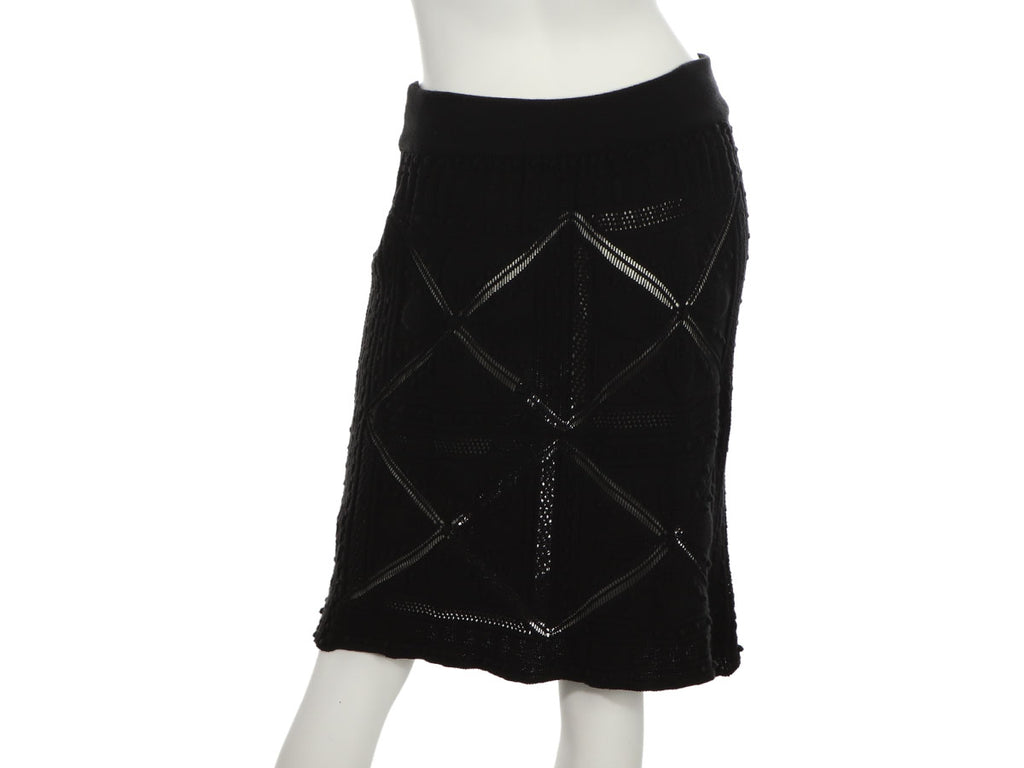 Chanel Black Cotton Knit Skirt