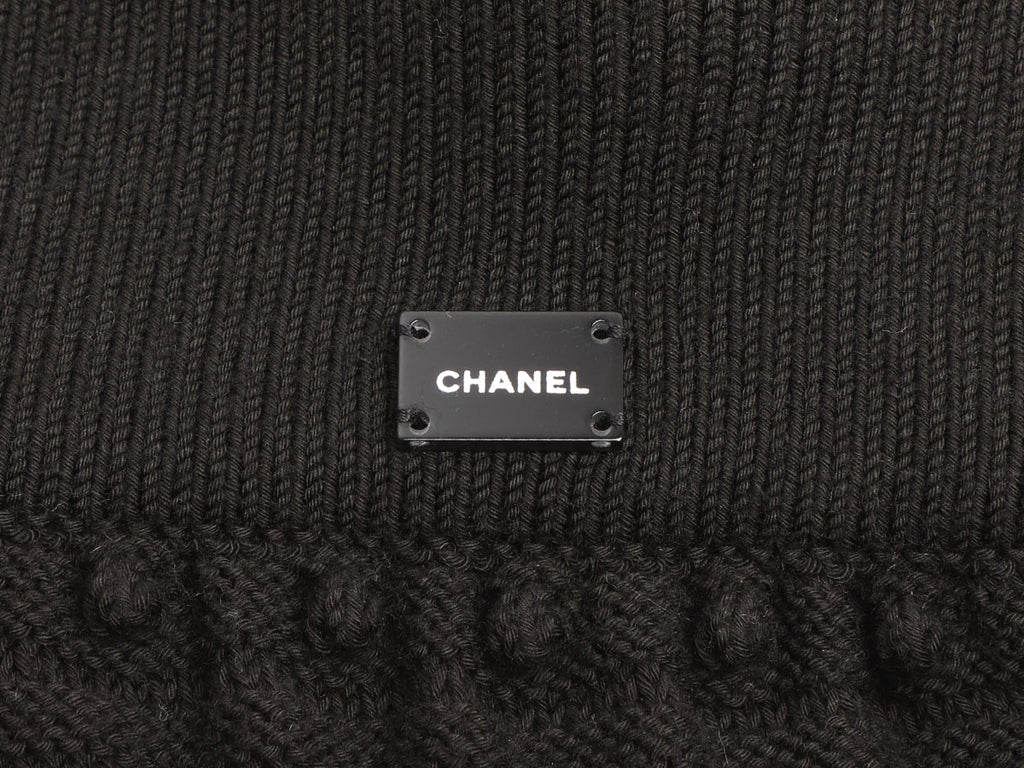 Chanel Black Cotton Knit Skirt