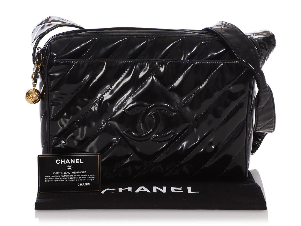 Chanel Vintage Black Patent Crossbody Bag