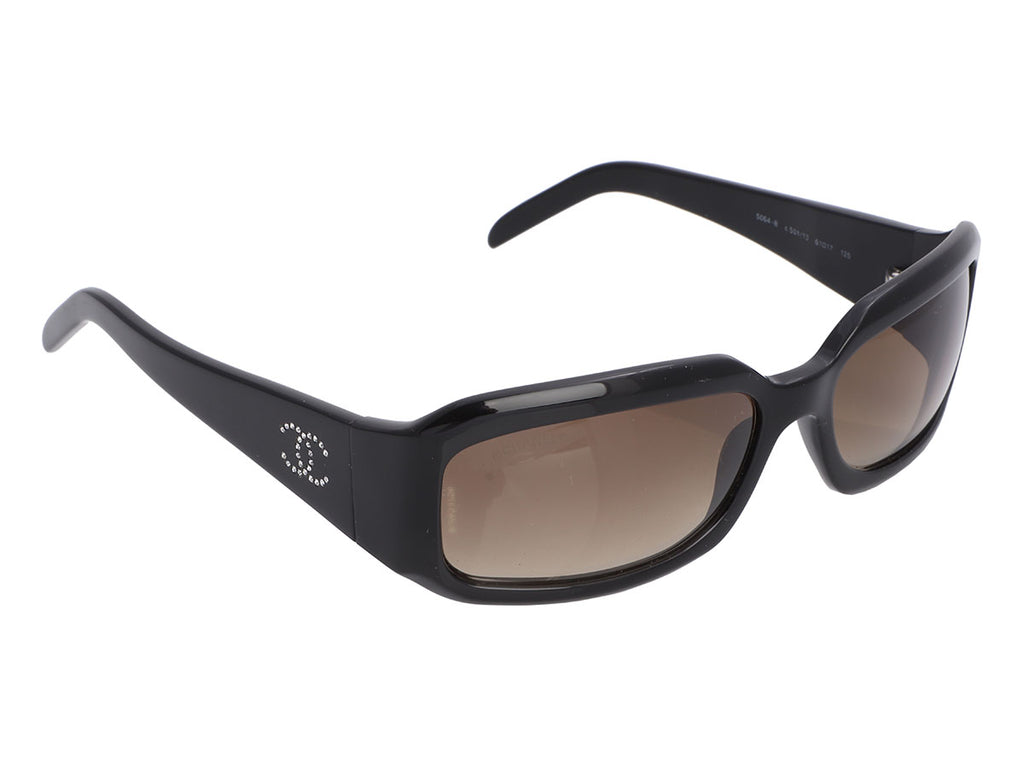 Chanel Black Crystal CC Sunglasses