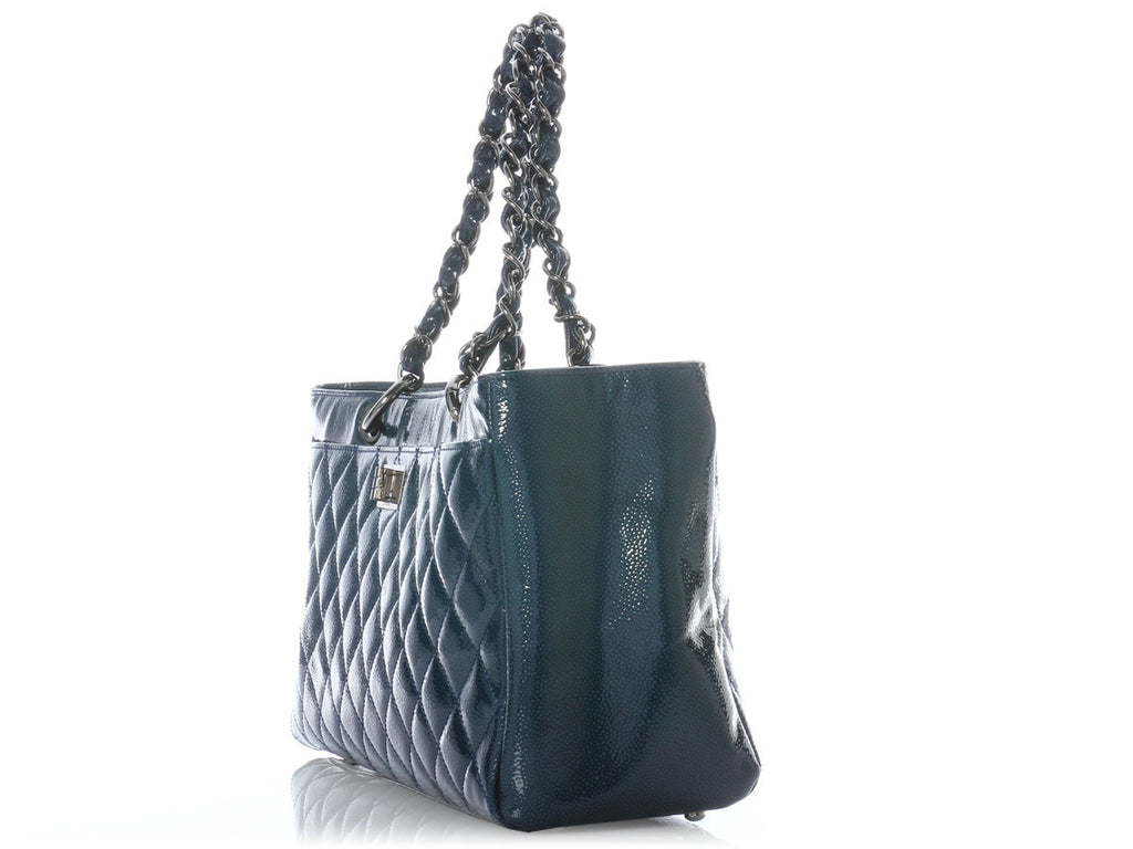 Chanel Blue Diamond Shine Reissue Shopper