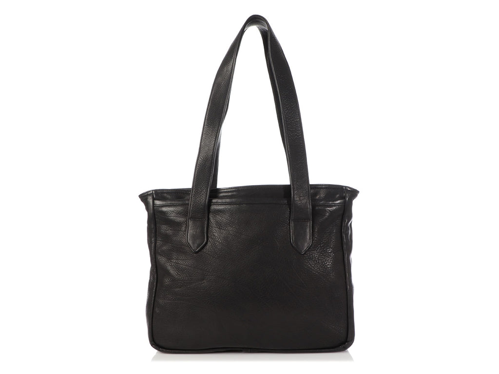 Chrome Hearts Black Distressed Leather Tote