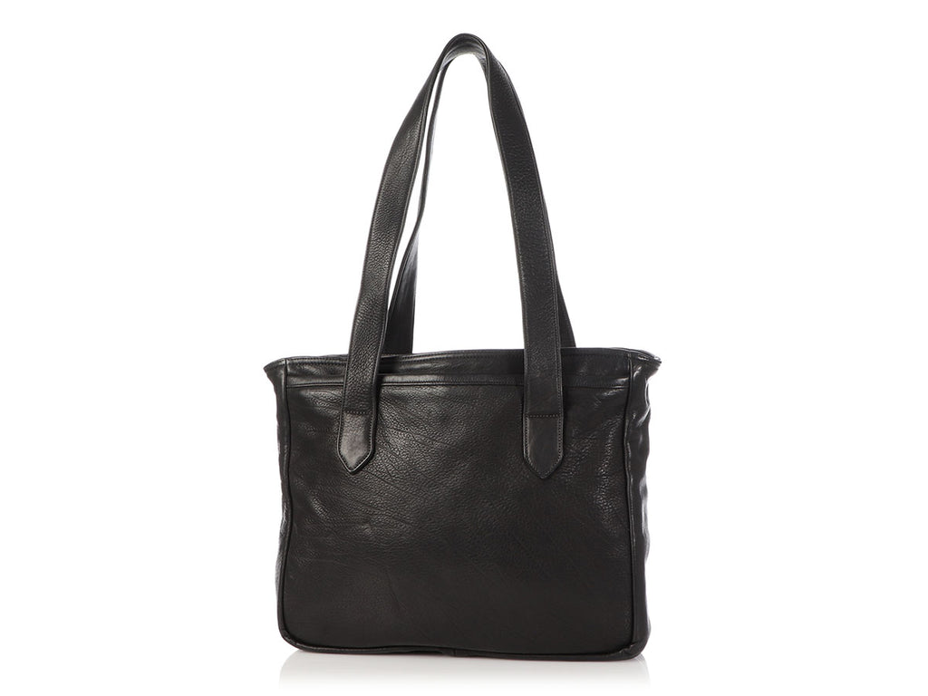 Chrome Hearts Black Distressed Leather Tote