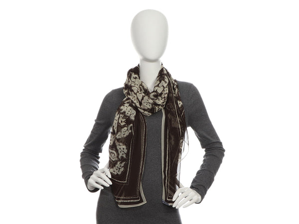 Dolce & Gabbana Brown and Cream Print Shawl