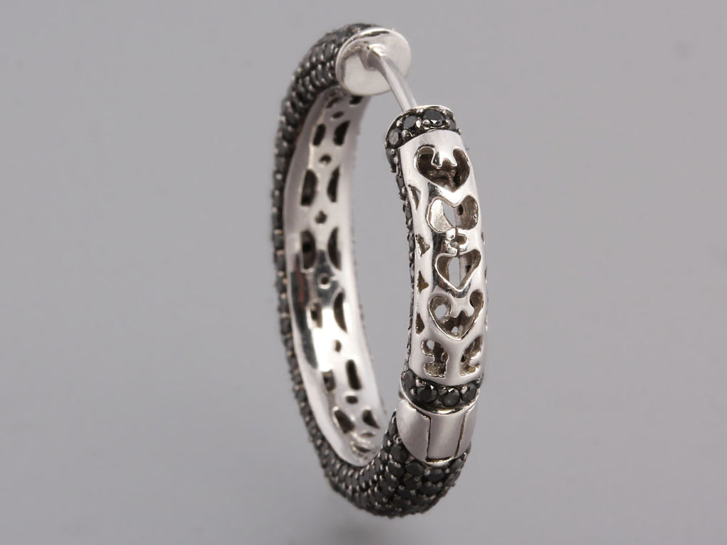 Black Diamond Hoop Earrings