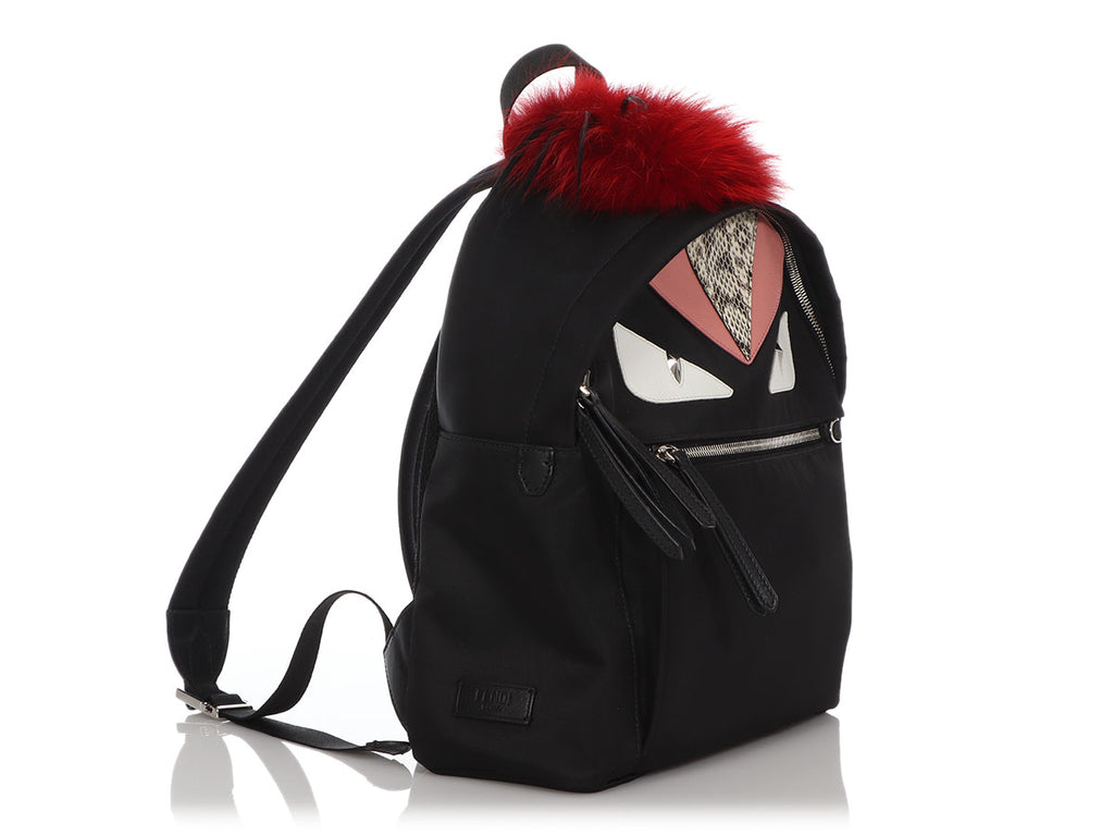 Fendi Medium Black Nylon Monster Backpack