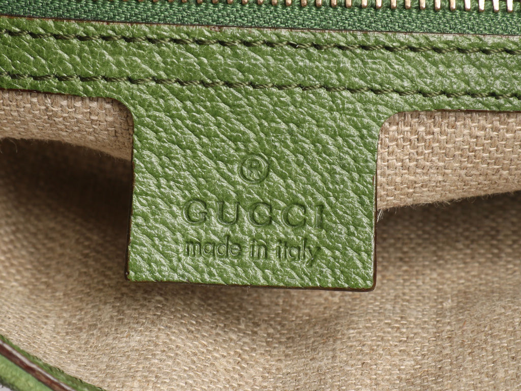 Gucci Green Embroidered Suede Jackie Shoulder Bag